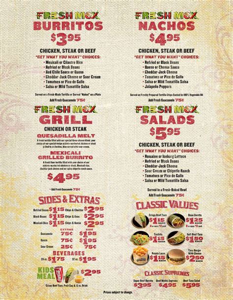 Taco Mayo Menu With Prices
